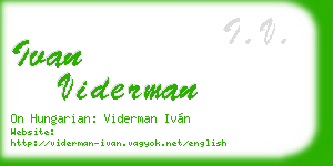 ivan viderman business card